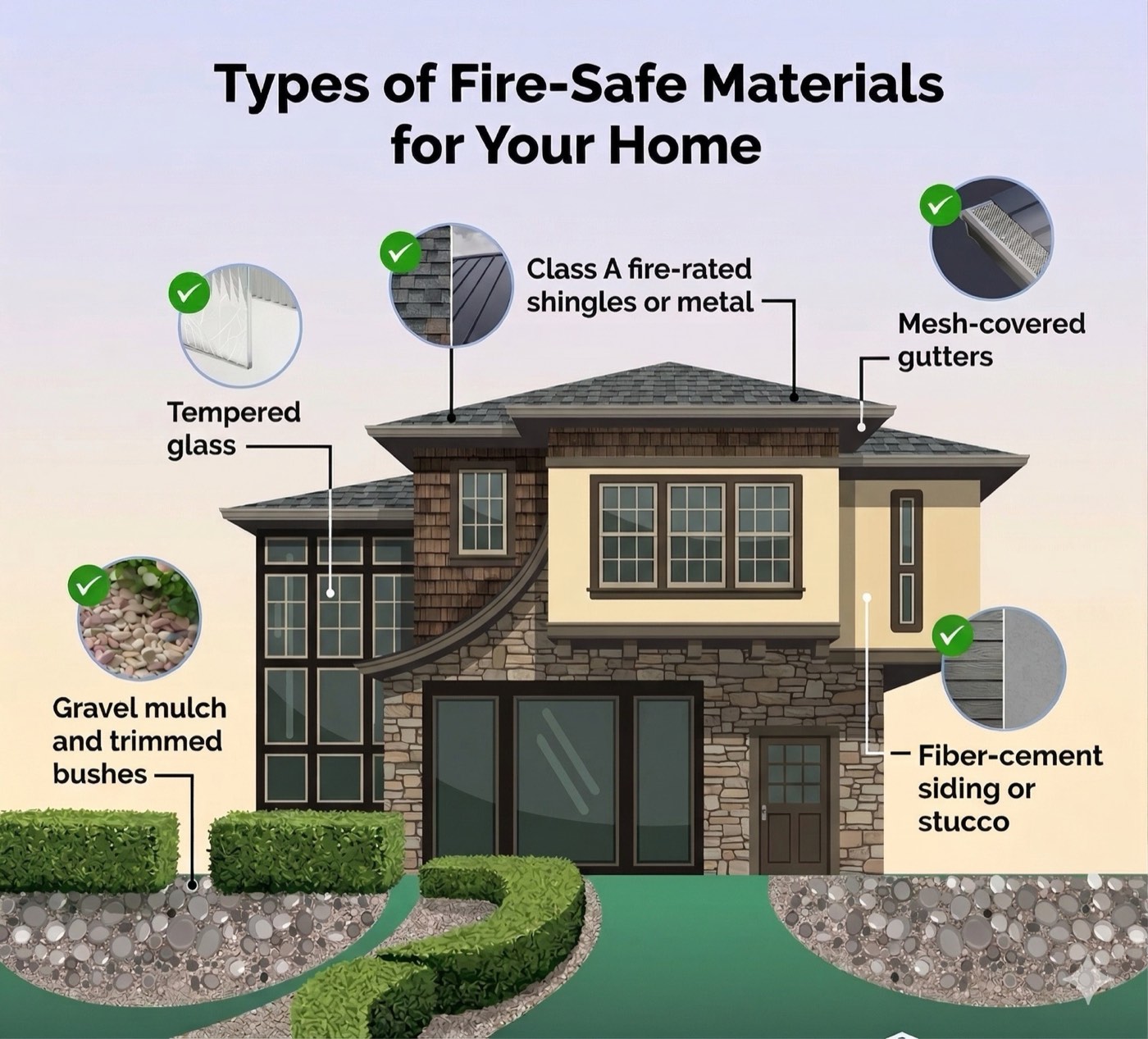 Types of fire-safe materials for your home diagram