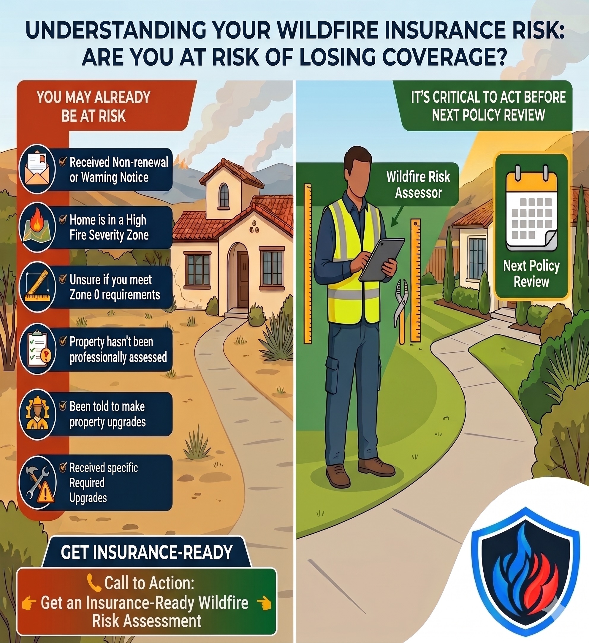 Wildfire insurance risk assessment infographic